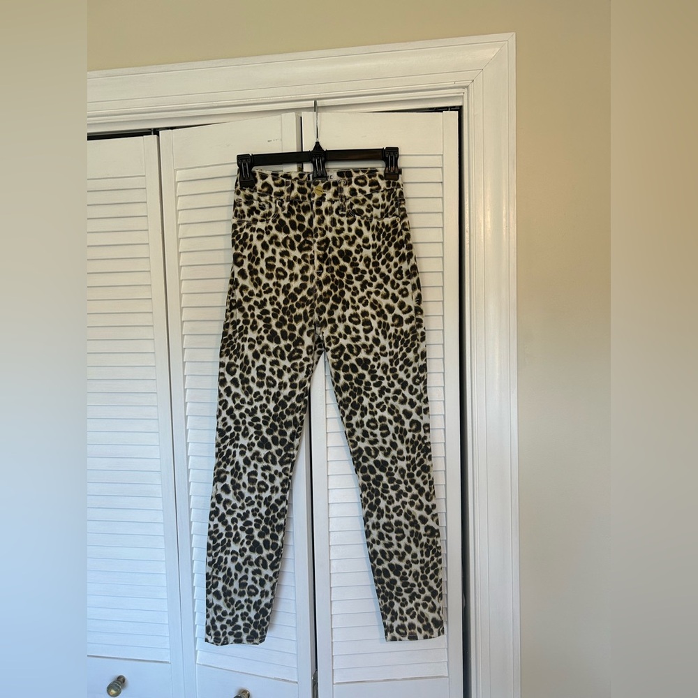 Frame Denim Women’s Jeans Size 24 Ali High Rise Cigarette Leopard Print Skinny